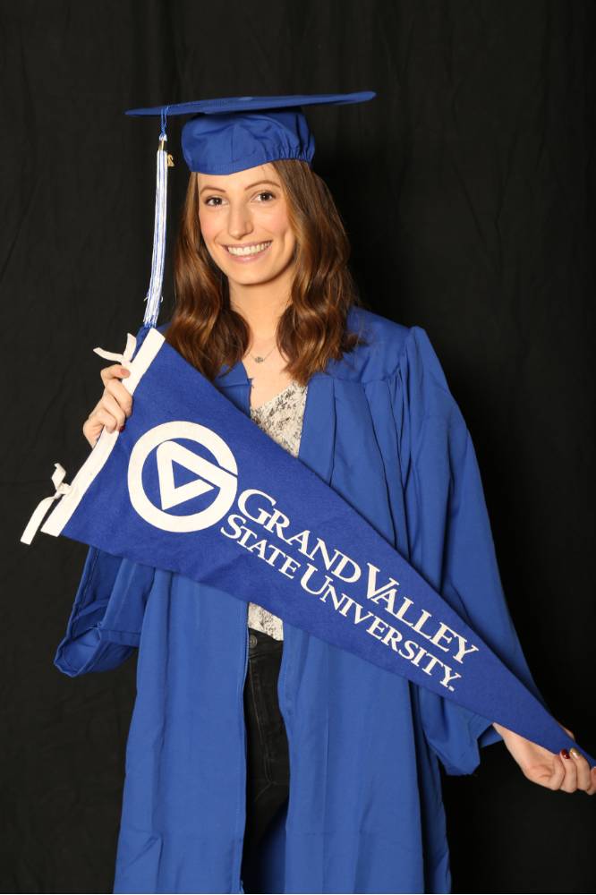 photobooth GradFest with grand valley flag